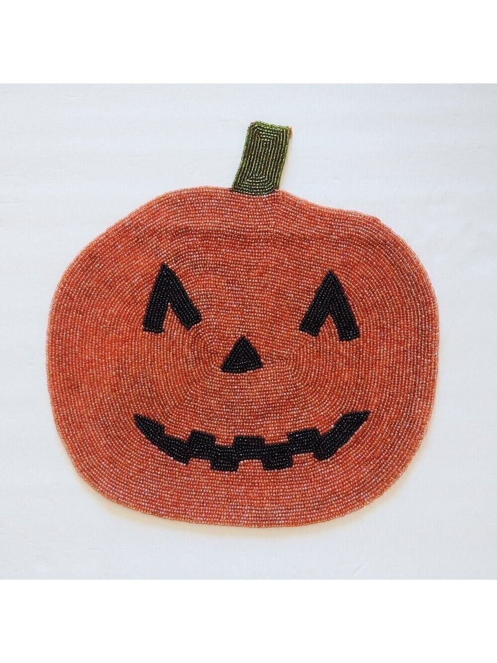 Vintage 2005 Target Halloween Beaded Charger 15 X 15 Pumpkin Jack O Lantern